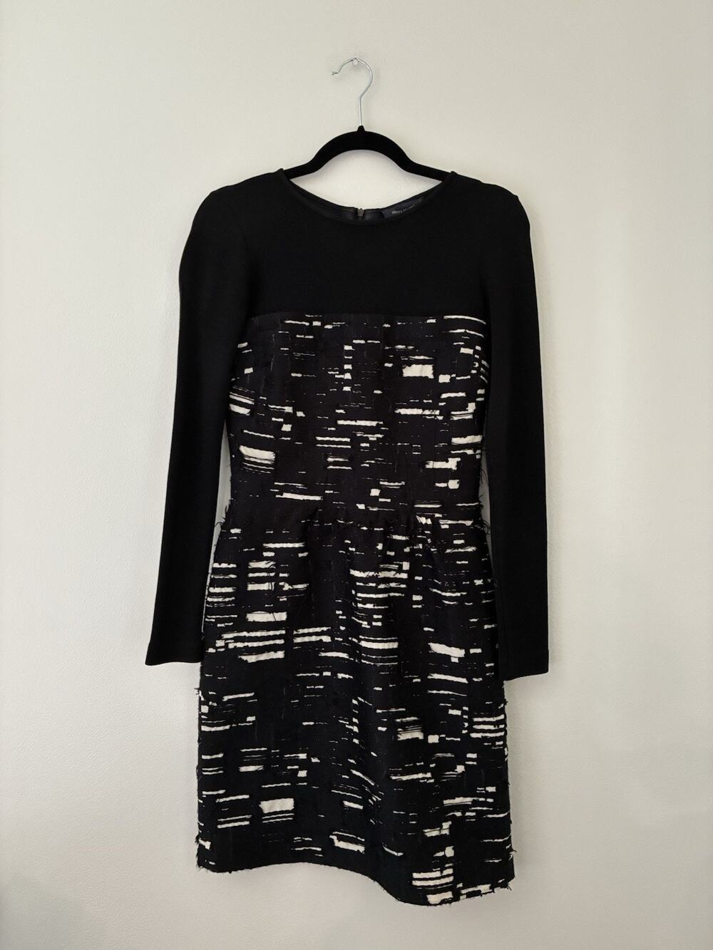 Piazza sempione black and white abrstact tweed dress Longsleeve size 2